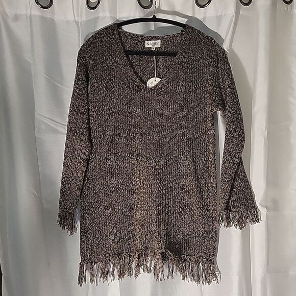 * NADO fringed knit long sleeve sweater - Picture 1 of 8